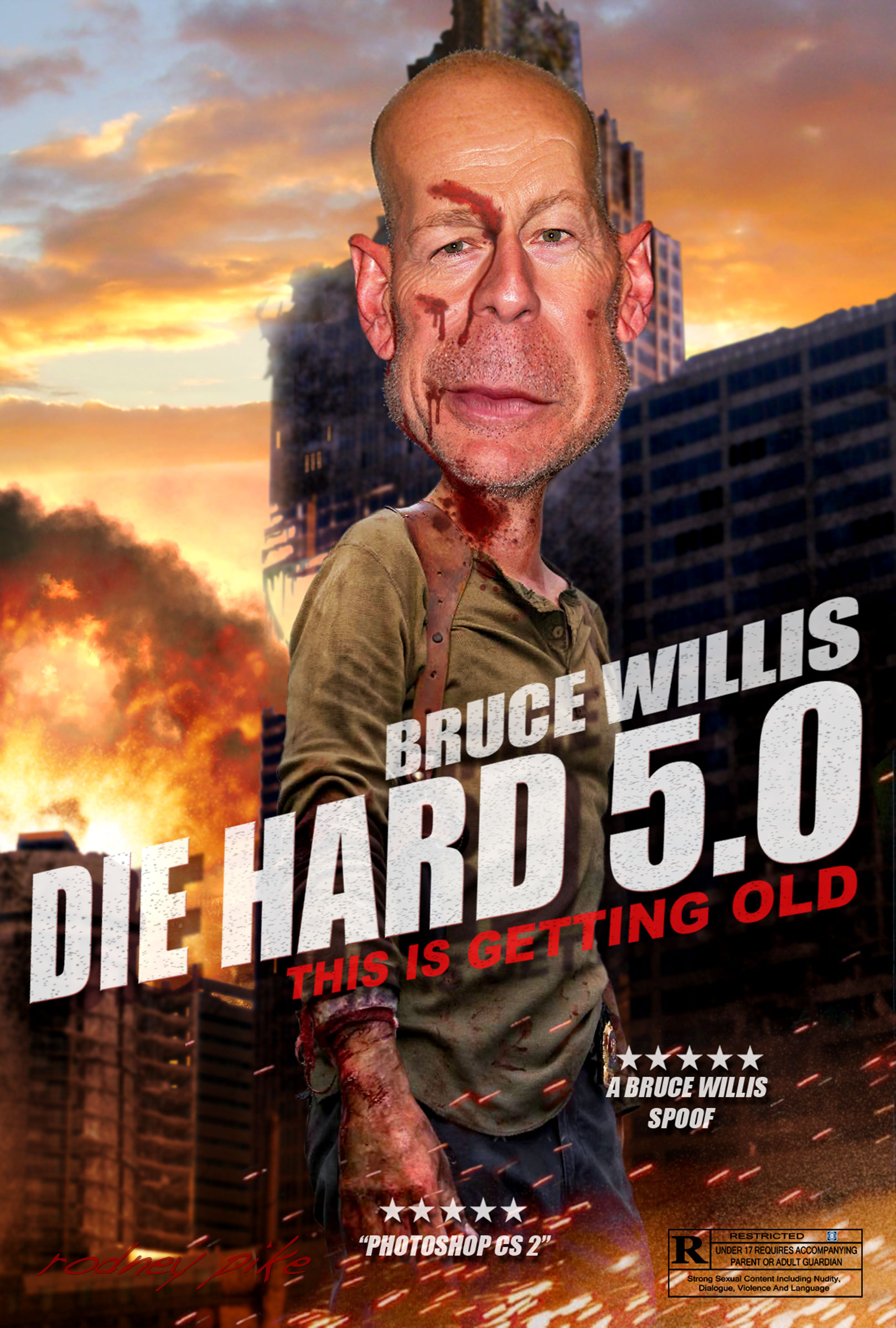 Bruce Willis Movie Spoof 1619 x 2400 - Rodney Pike Humorous Illustrator Bruce Willis Movie Spoof 1619 x 2400 - Rodney Pike Humorous Illustrator