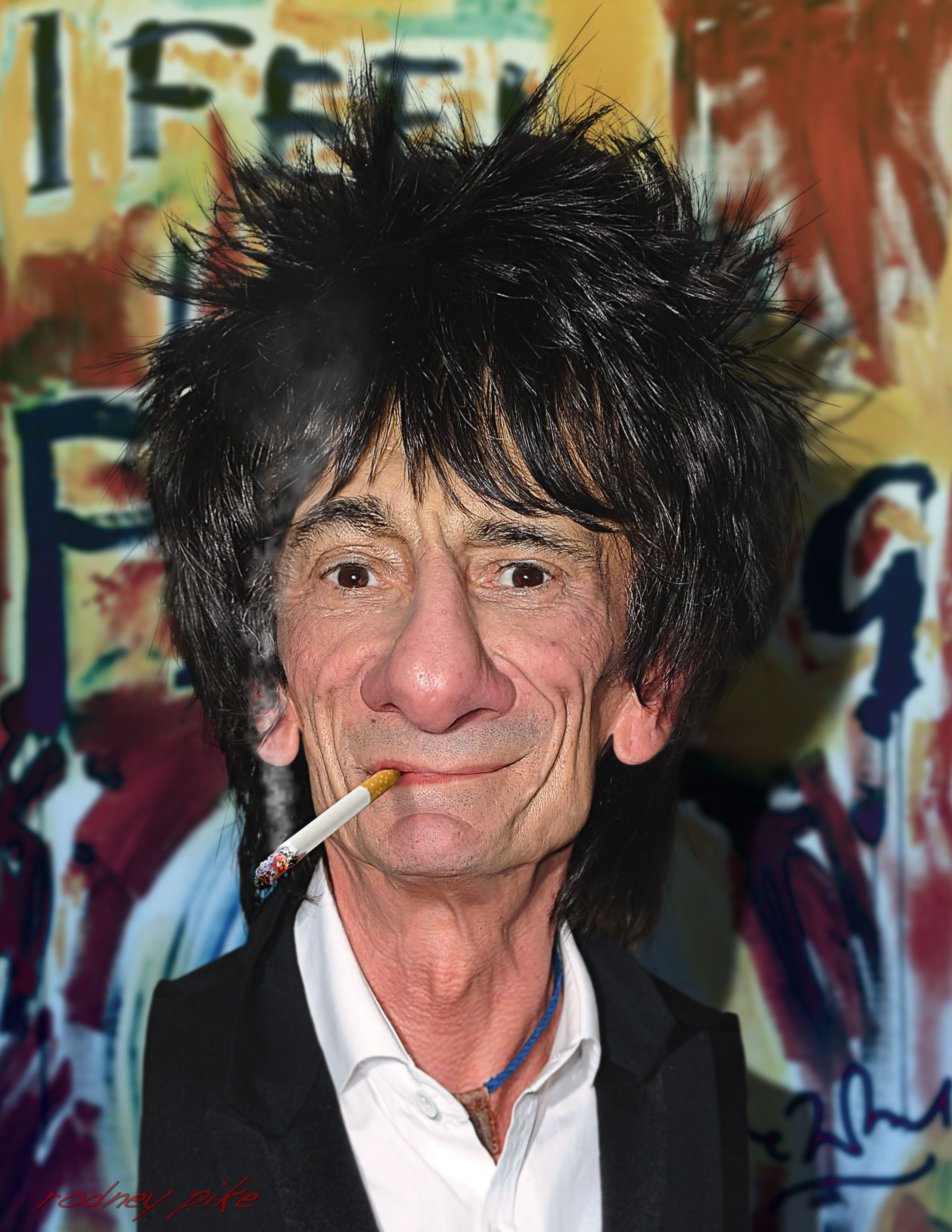 Ronnie Wood 2550 x 3300 Rodney Pike Art